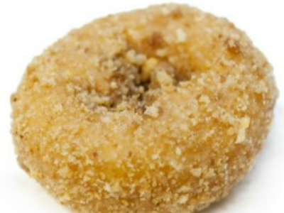 CAKE CRUMB
We're not sure who came up with the idea of putting crumbs on a donut, but it's undoubtably a winner! Soft sweet crumbs on top of a cake ring is about as good as it gets.