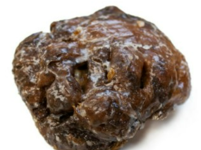 APPLE FRITTER
This isn't for the timid eaters. This is the heavy duty, apple filled, frosted coated hunk of a donut that will scare away anyone who isn't ready for some serious eating.